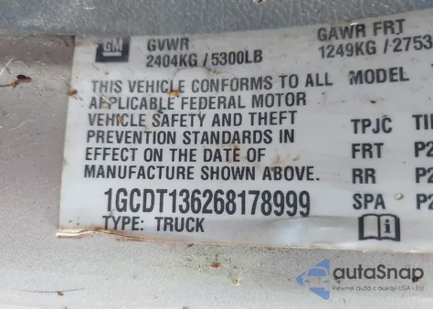 2006 Chevrolet Colorado Lt z USA, uszkodzony, nr VIN 1GCDT136268178999